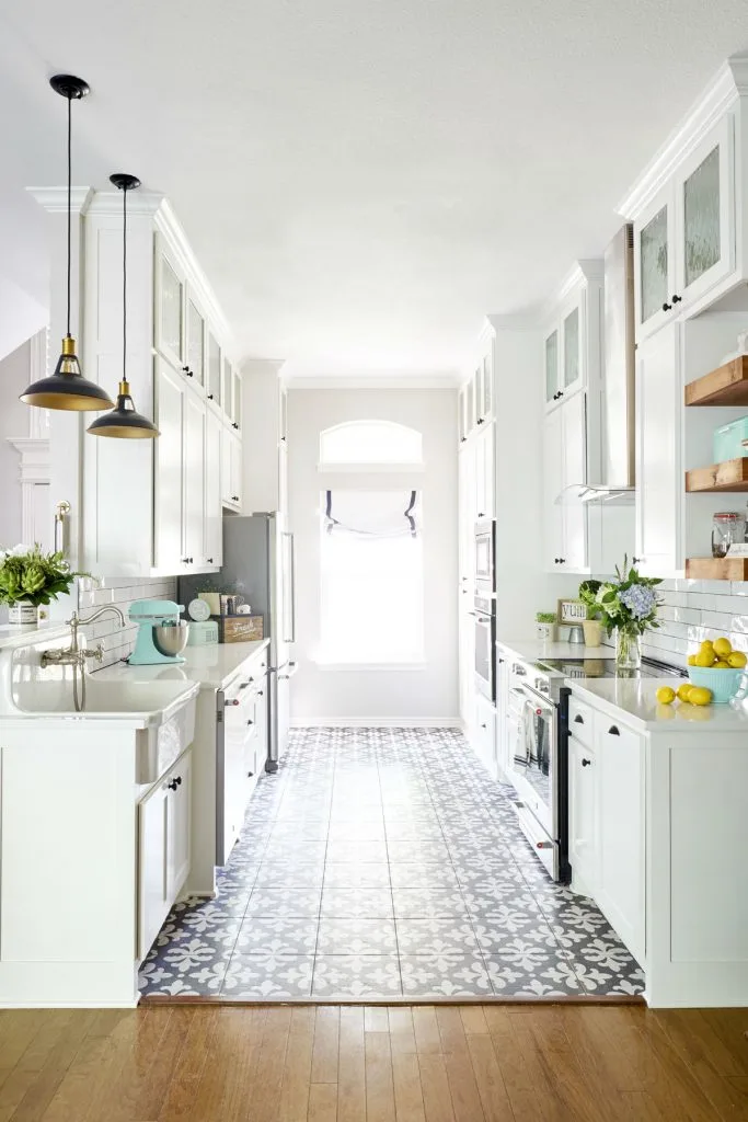 All White Galley Kitchen Design