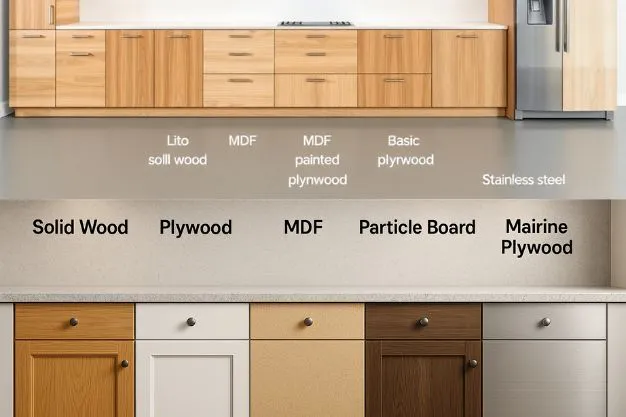Comparison of cabinet materials from solid wood to MDF