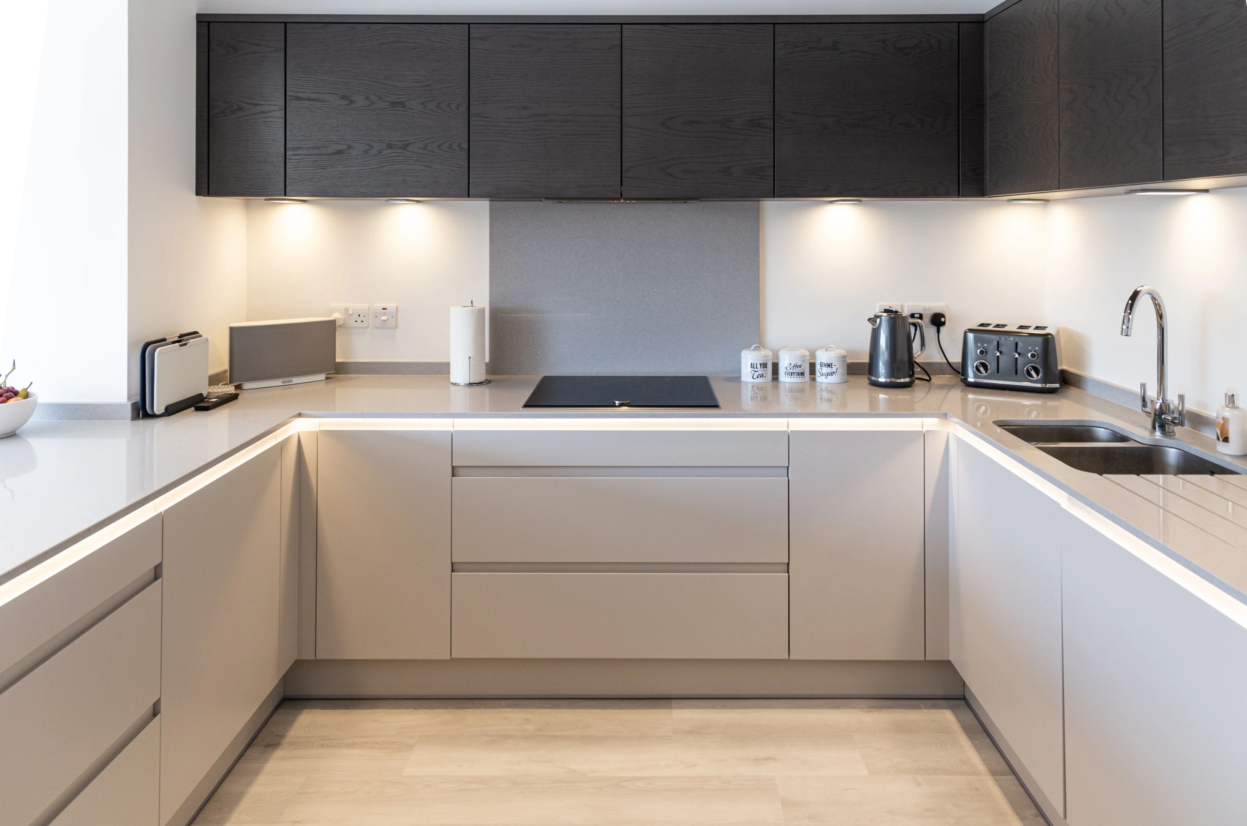 Dual Tone U Shape U Shaped Kitchen Design Ideas