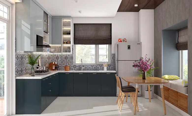 L Shaped Kitchens, Statement Backsplash & Bold Cabinetry