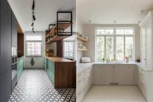 Modern galley kitchen vs cozy U shaped kitchen comparison