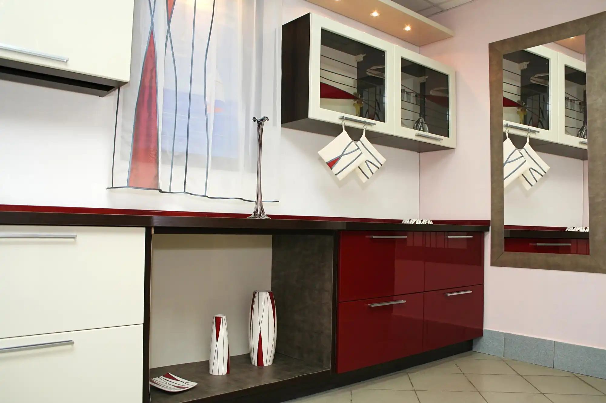 Two Tone Cabinets to Define Zones, Open Kitchen Ideas