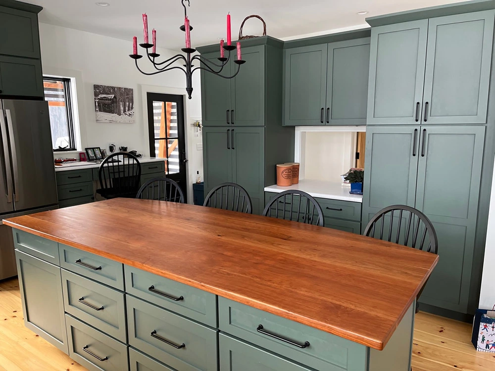 Cherry Wood for Kitchen Countertops warm tone finish