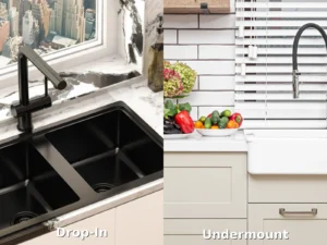 Drop In vs Undermount kitchen sink side by side