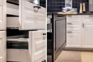 Side by side three vs four drawer cabinet design