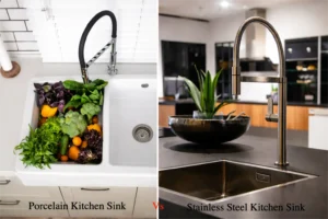 Porcelain vs stainless steel kitchen sink comparison