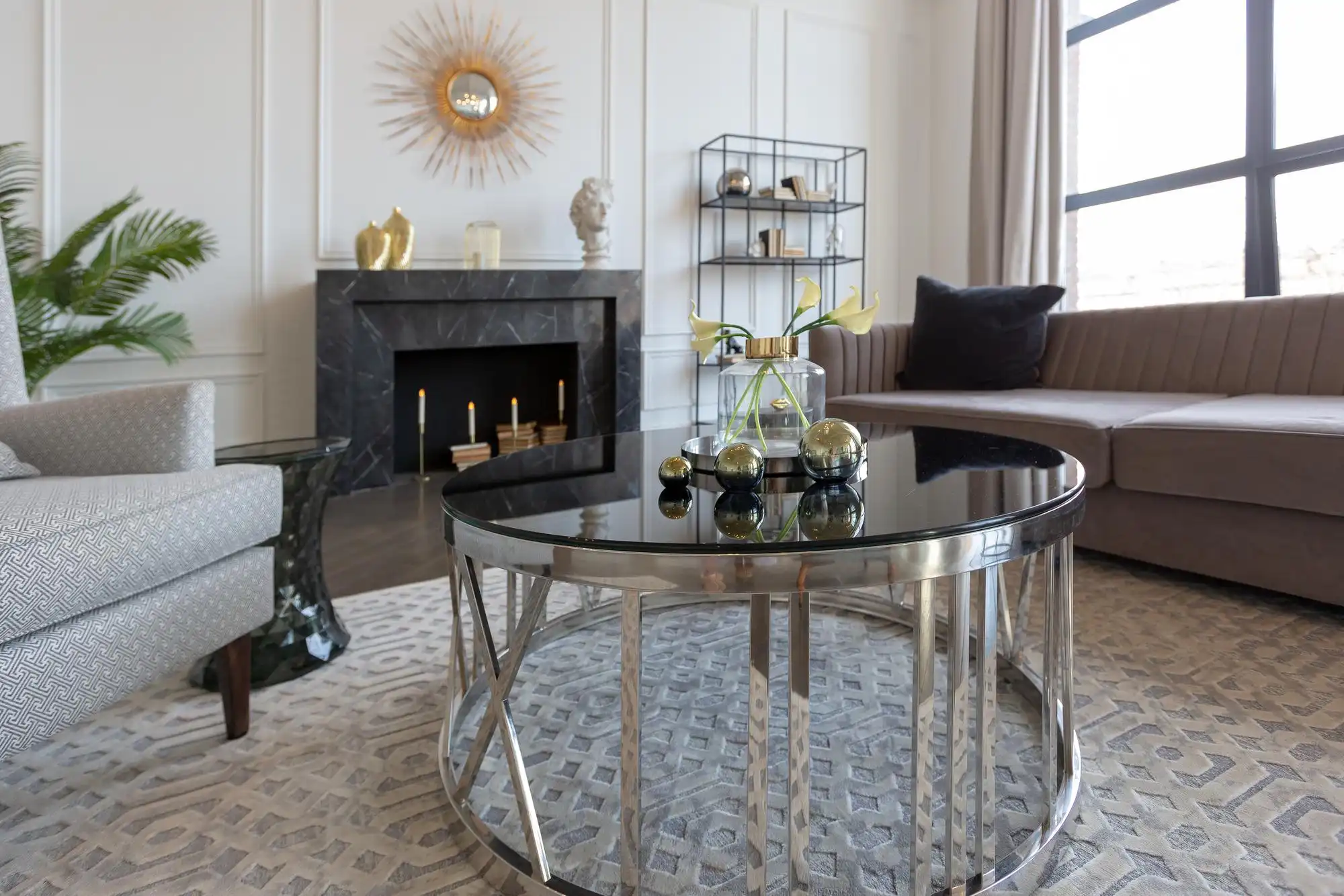 Gray With Metallic Accents, Gray Living Room Ideas Gray With Metallic Accents, Gray Living Room Ideas