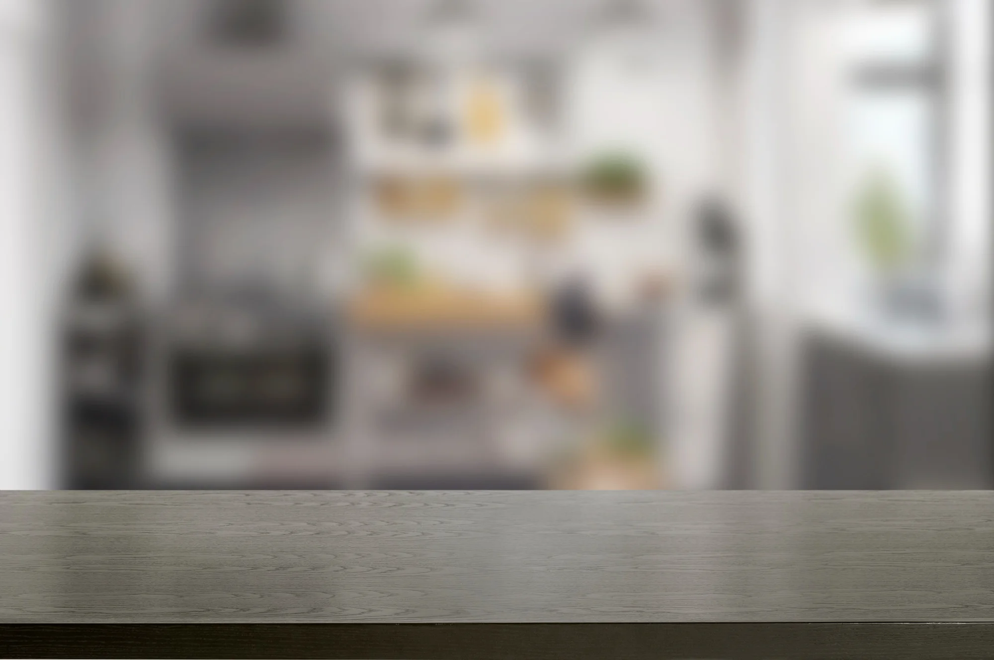 Modern kitchen island with stools and wooden cabinets Modern kitchen island with stools and wooden cabinets