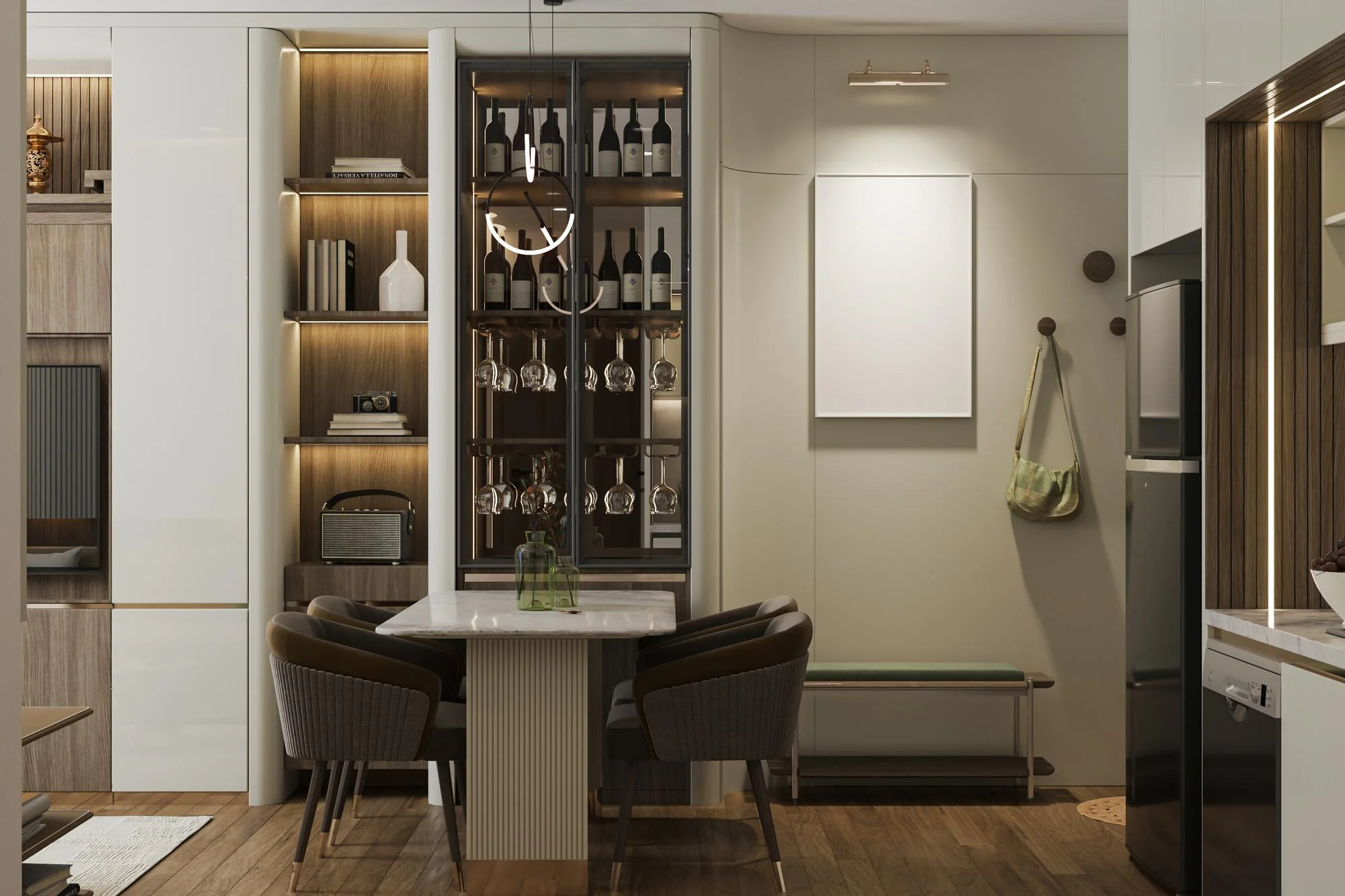 Built In Wall Bar for a Seamless Look Living Room Bar Ideas