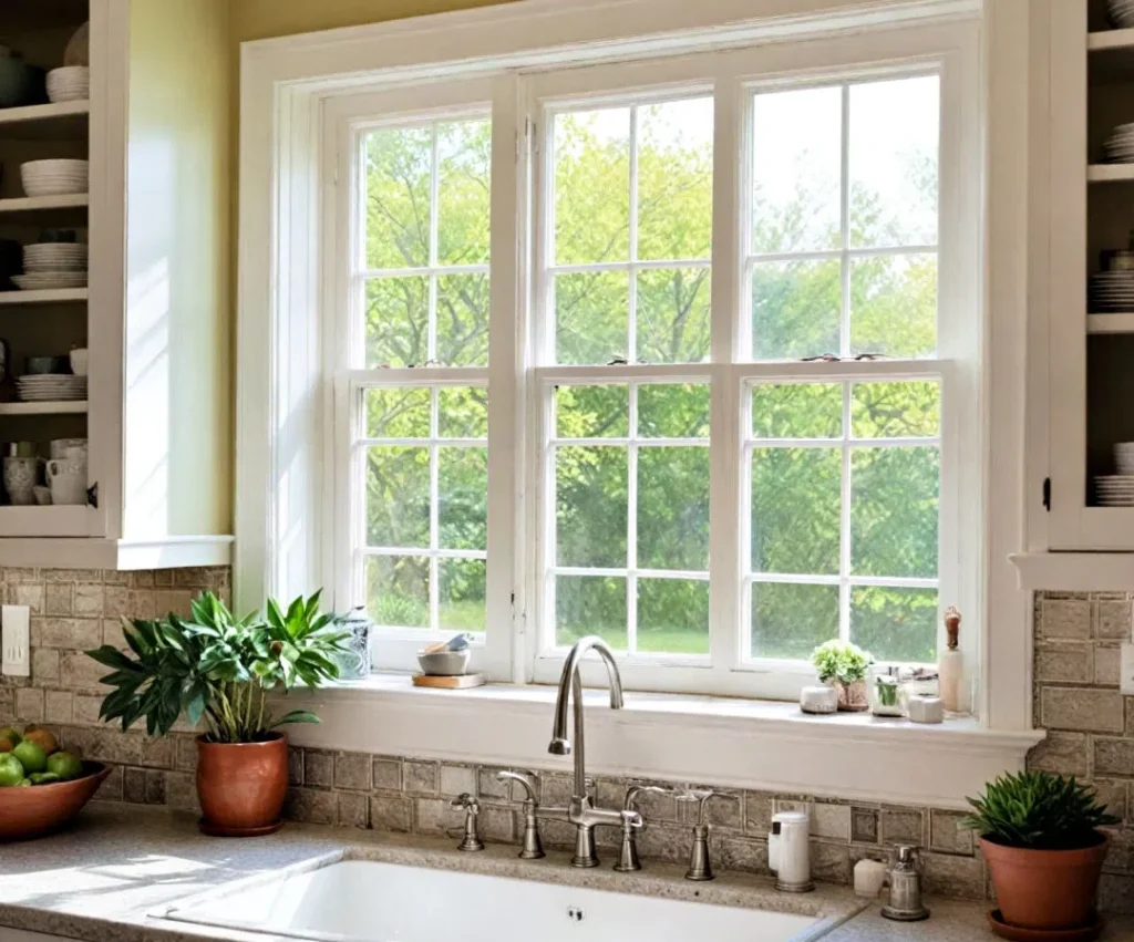Double Hung Window for Flexible Ventilation, Kitchen Window Ideas