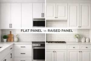 Flat panel vs raised panel kitchen cabinet comparison
