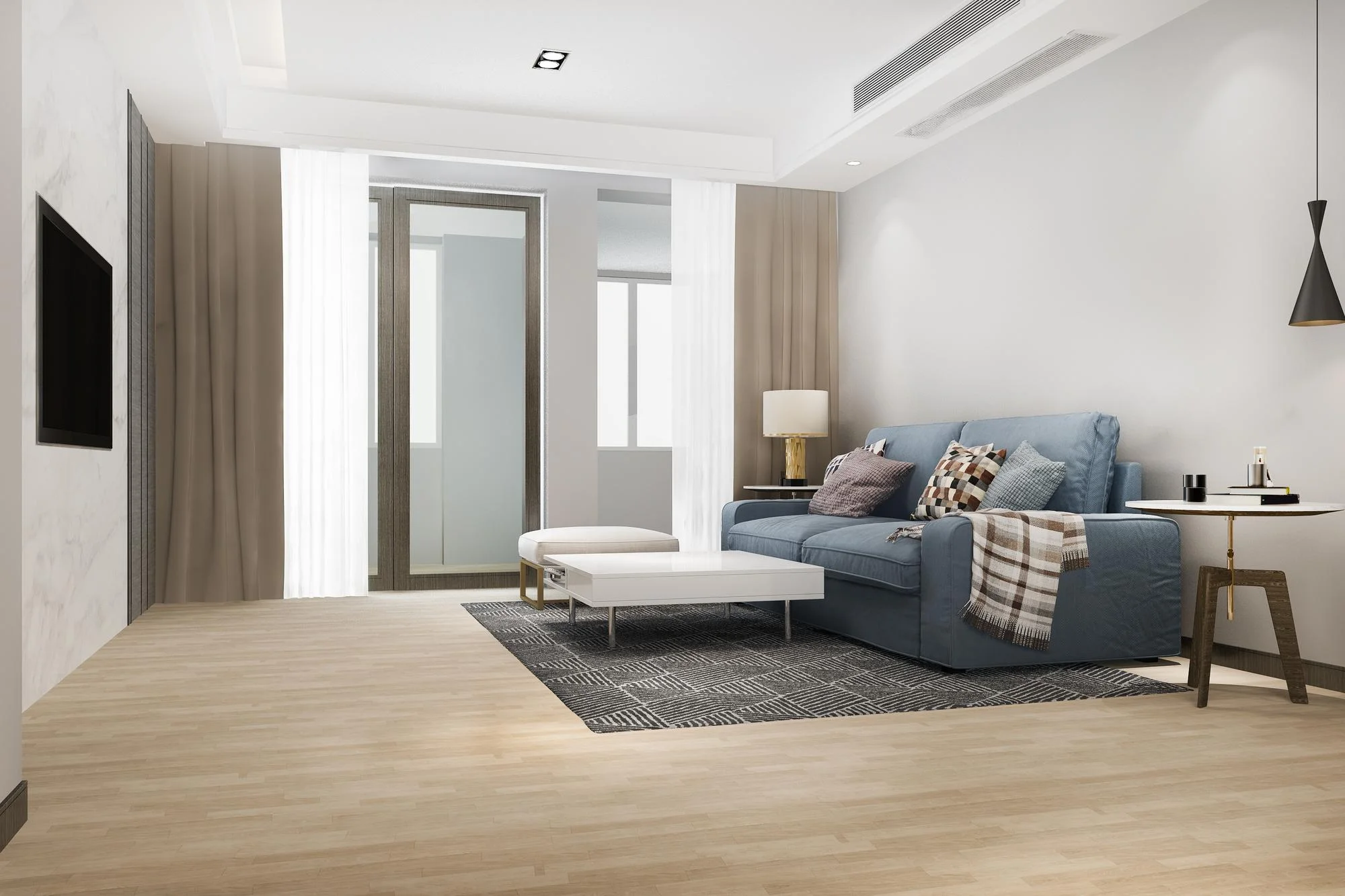 リビングルームの床材(無垢材フローリング) リビングルームの床材(無垢材フローリング)