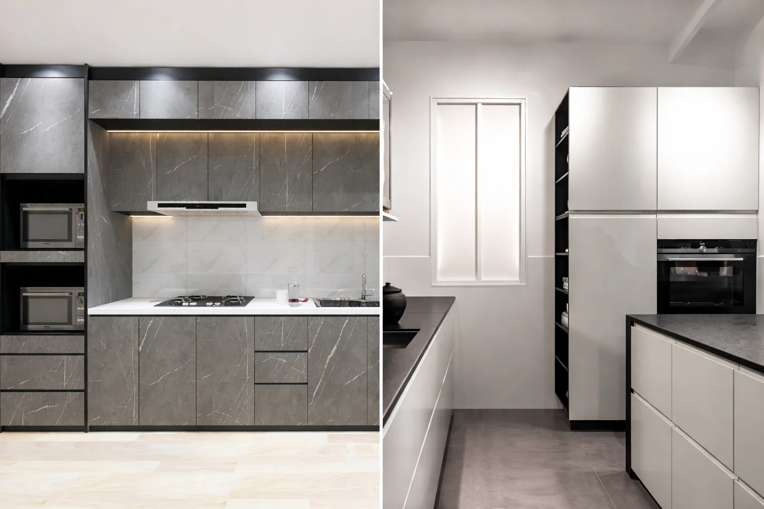 agencement de meubles de cuisine de style marbre luxueux