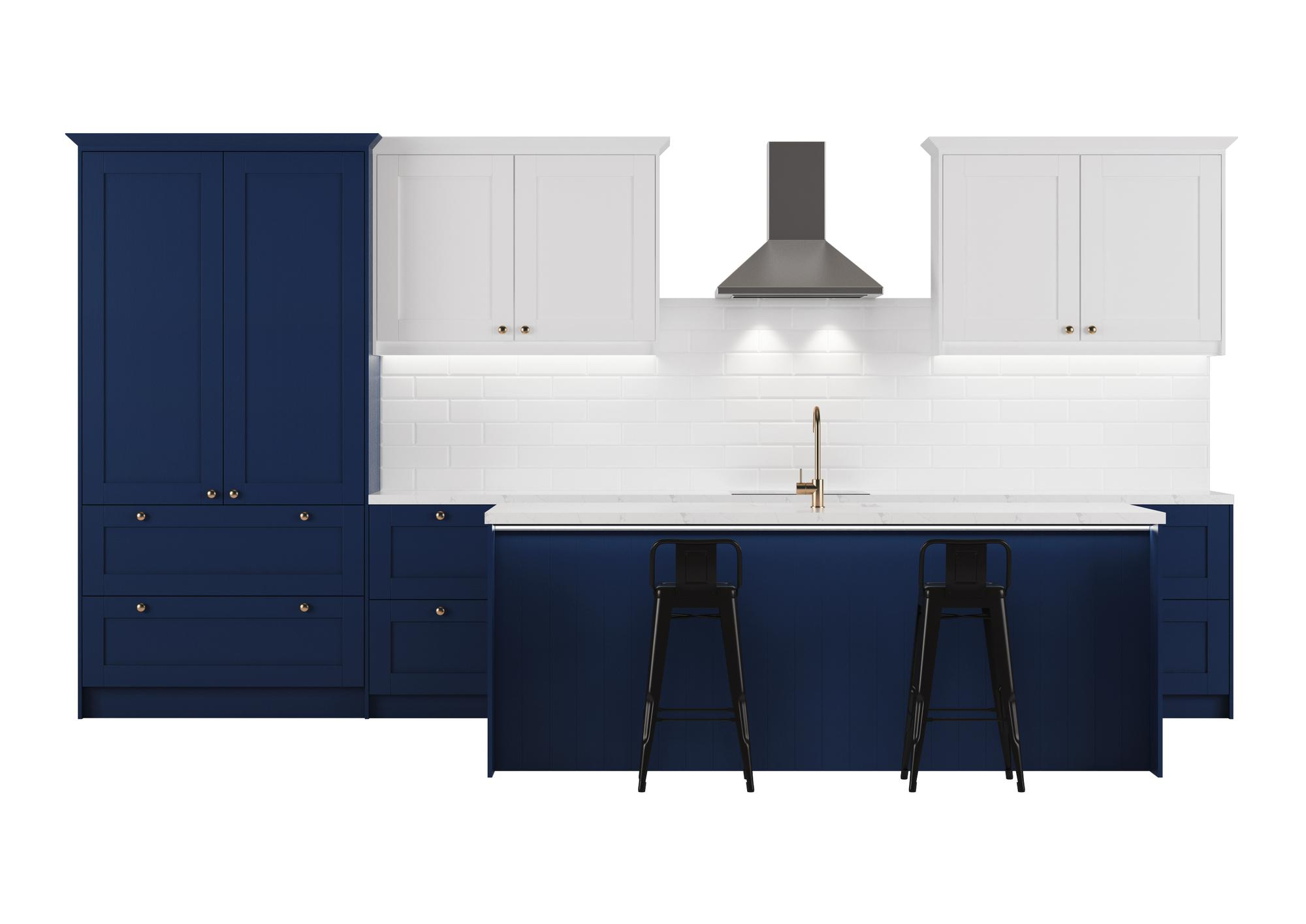 Armadietti blu navy e bianchi