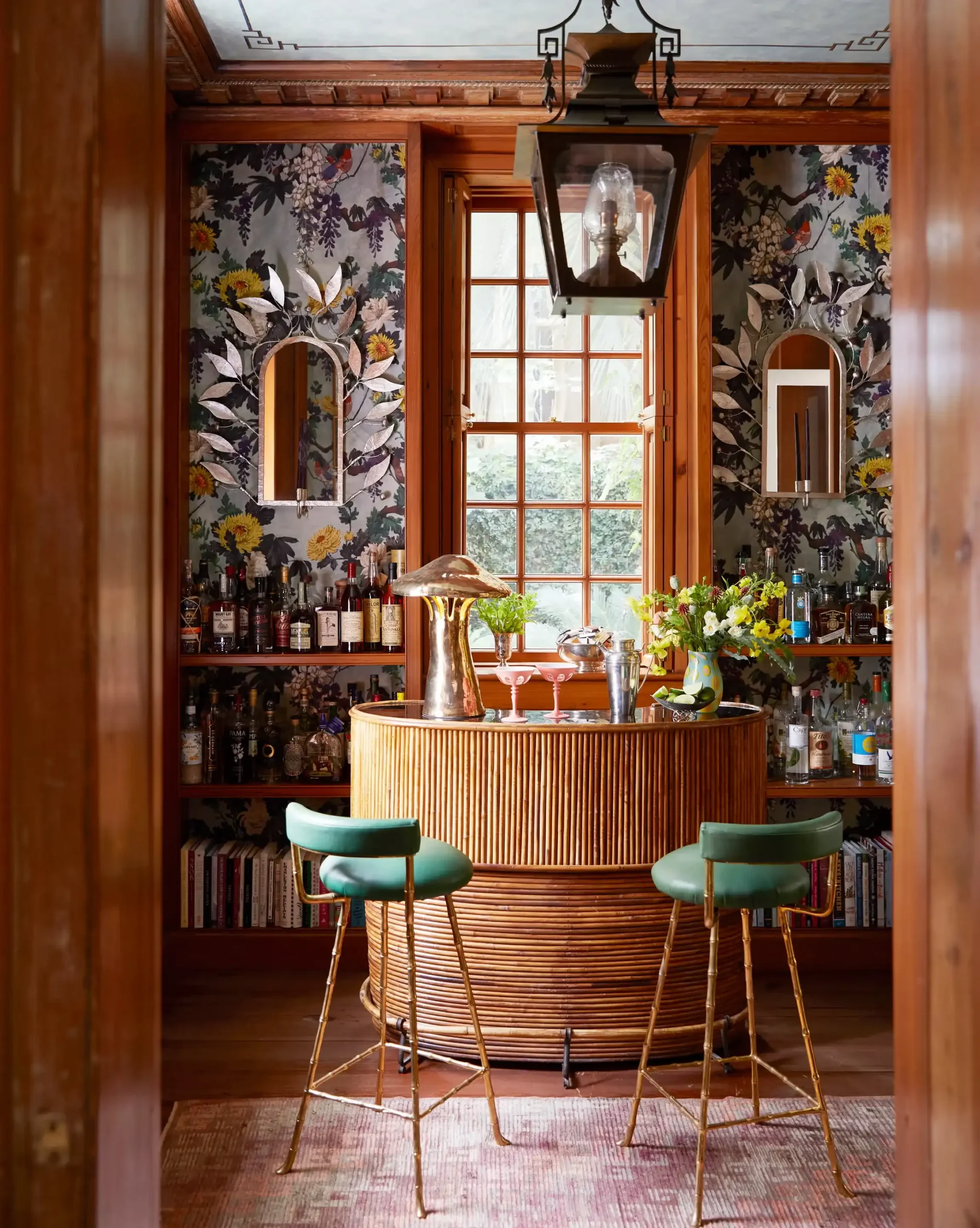 Vintage Cabinet Turned Into a Home Bar, Living Room Bar Ideas