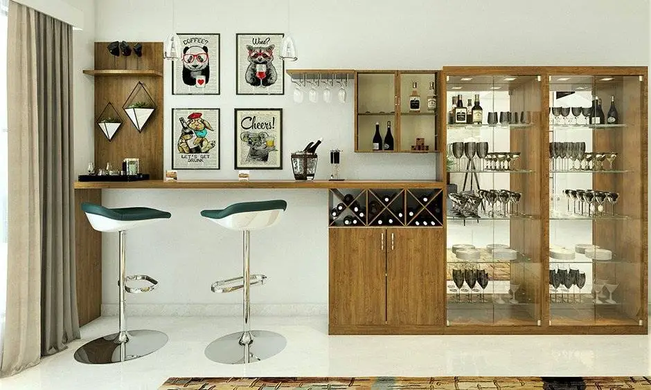 Wine Wall or Wall Mounted Rack Display, Living Room Bar Ideas