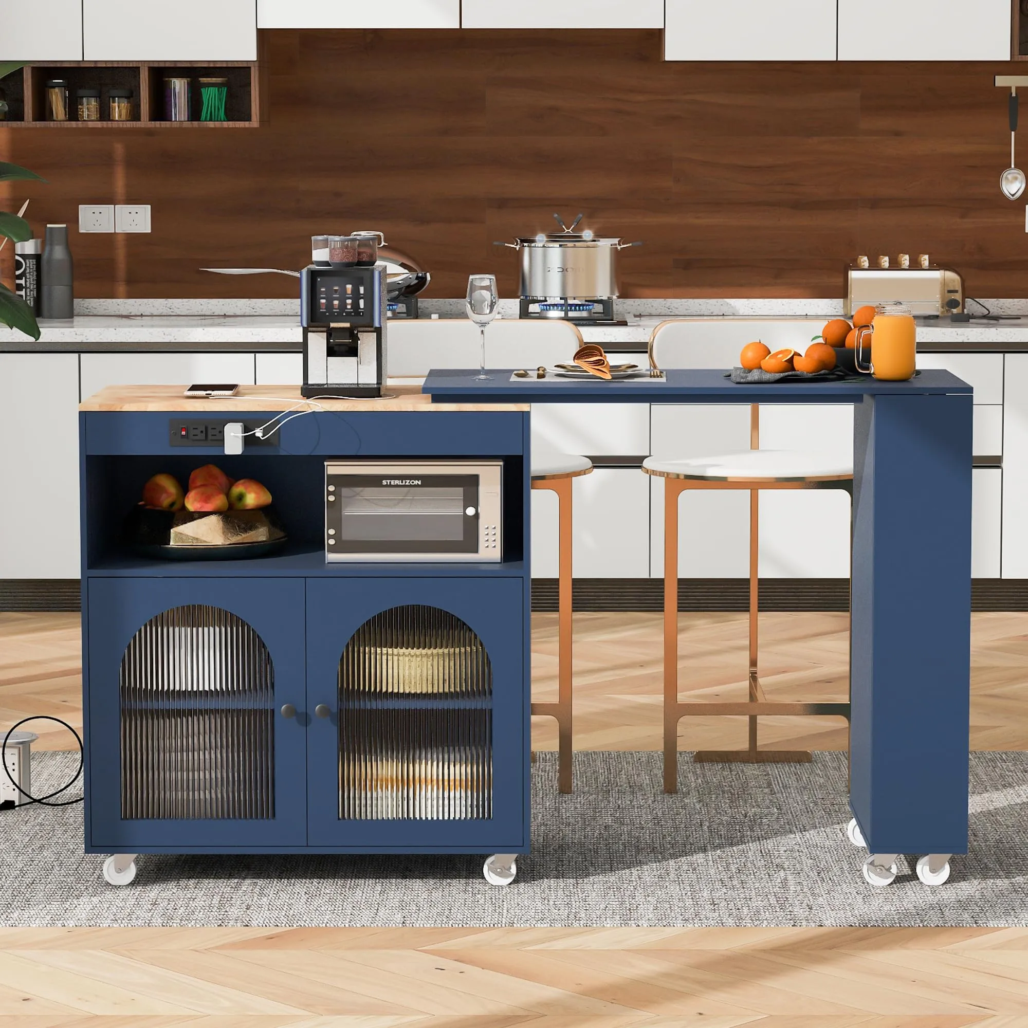 A Rolling Island, Modern straight kitchen Ideas