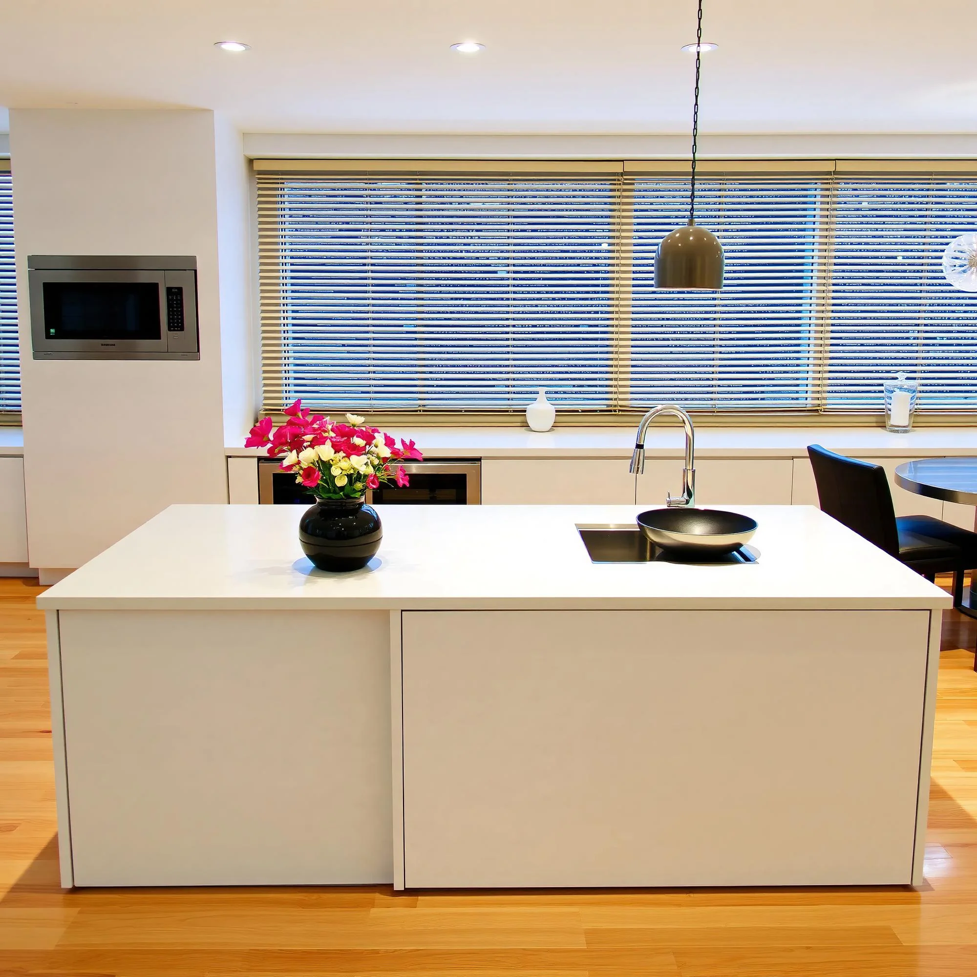 أضف جزيرة مطبخ متحركة، أفكار لتصميم المطابخ الصغيرة