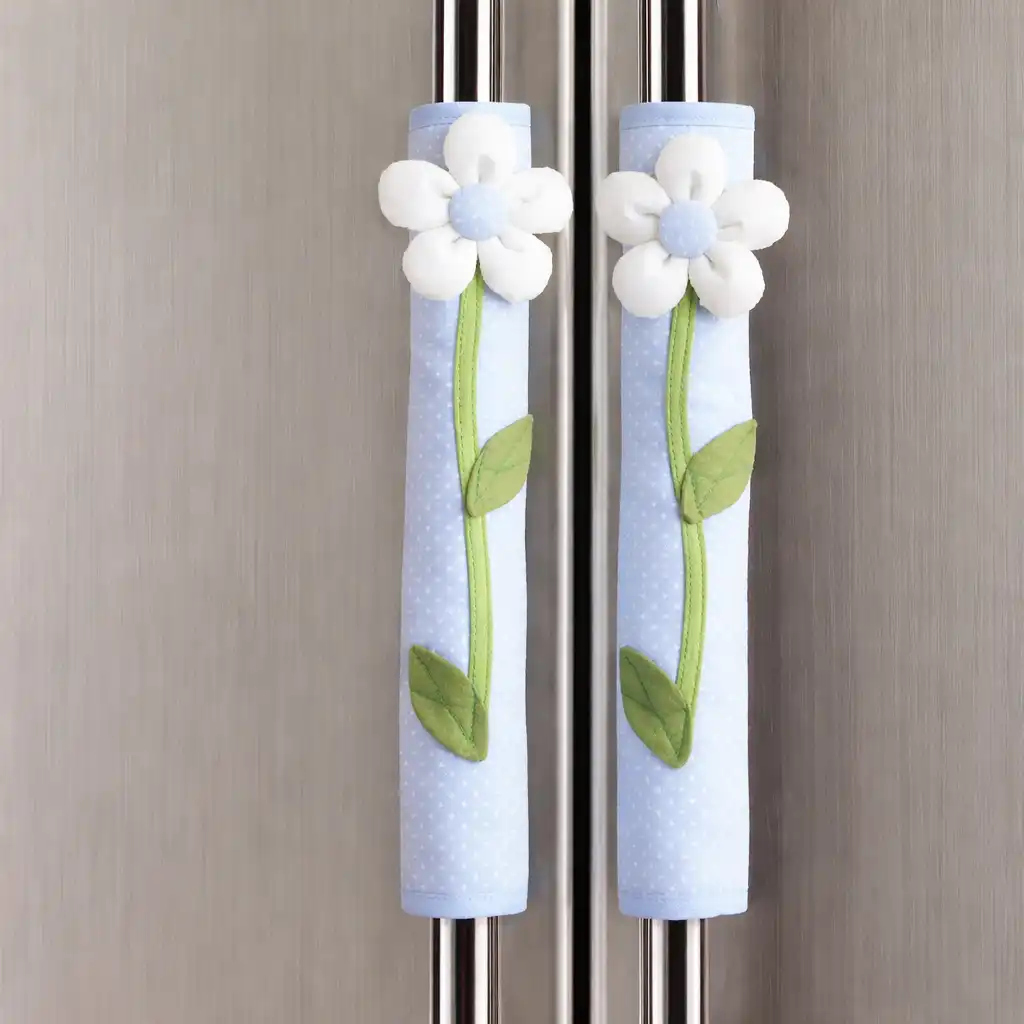 Poignées de réfrigérateur à motifs floraux pour la décoration de la cuisine