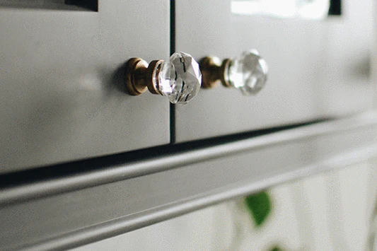 Glass or Crystal Knobs for Elegance, Kitchen Cabinet Hardware Ideas