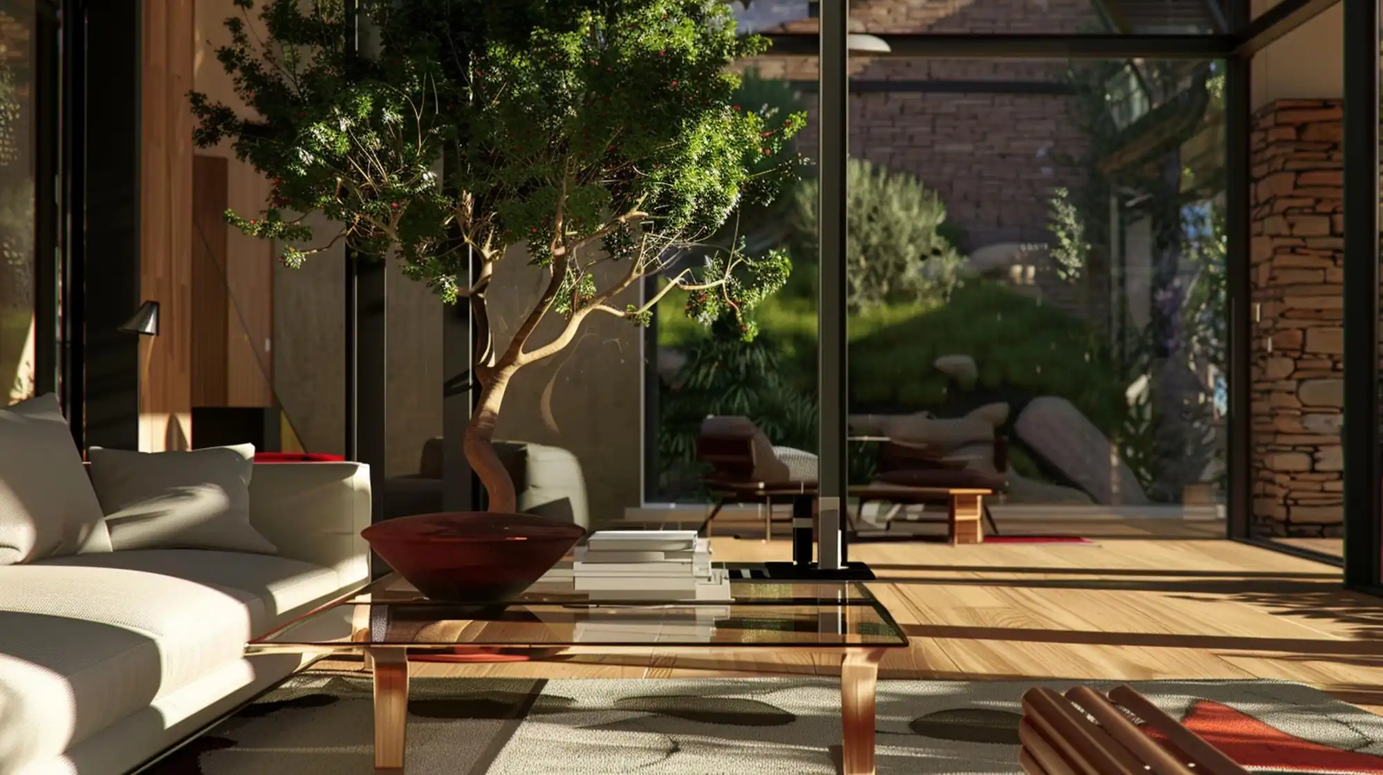 مساحات معيشة داخلية وخارجية، تصميم فيلات عصرية