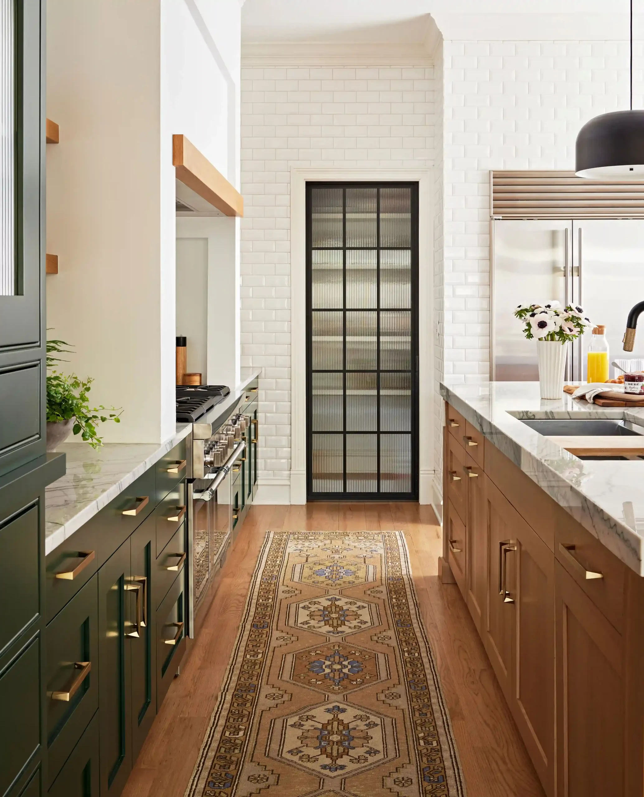Two Tone Depth Design Galley Kitchen Design Ideas