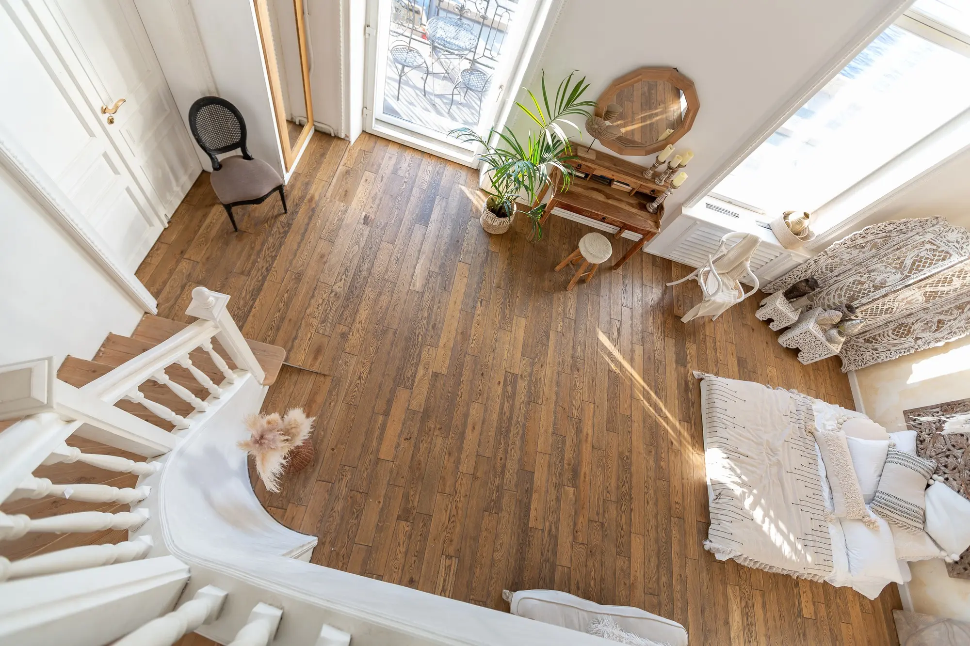 Modern living room featuring wood look laminate flooring Modern living room featuring wood look laminate flooring