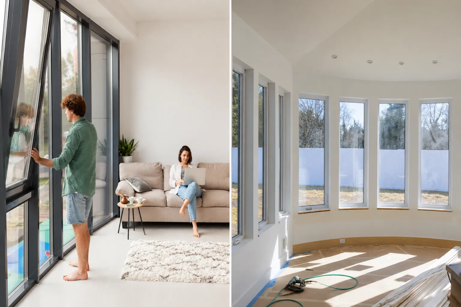Operable vs fixed window comparison in modern homes
