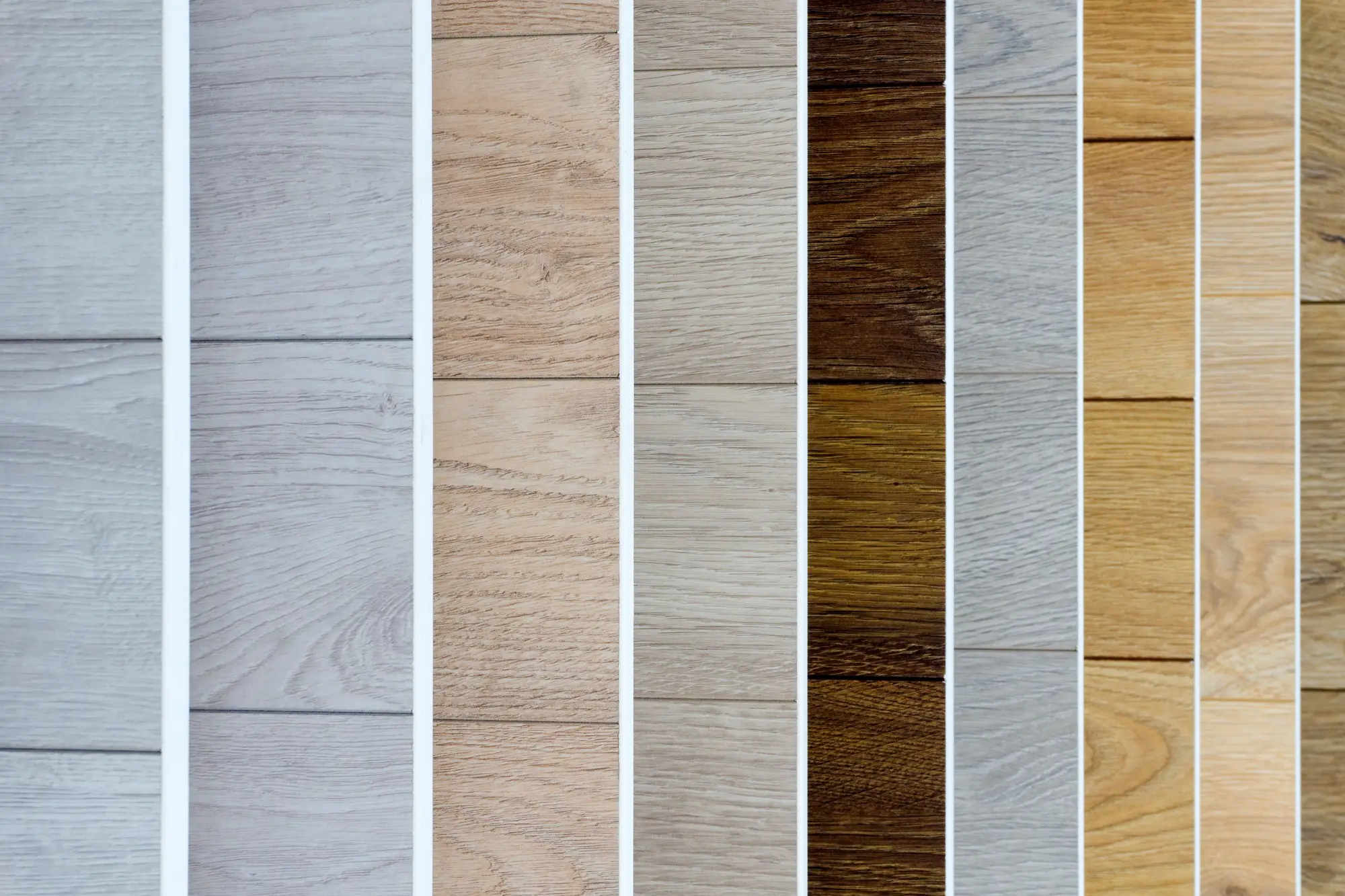 Vinyl and laminate flooring color and wood grain samples