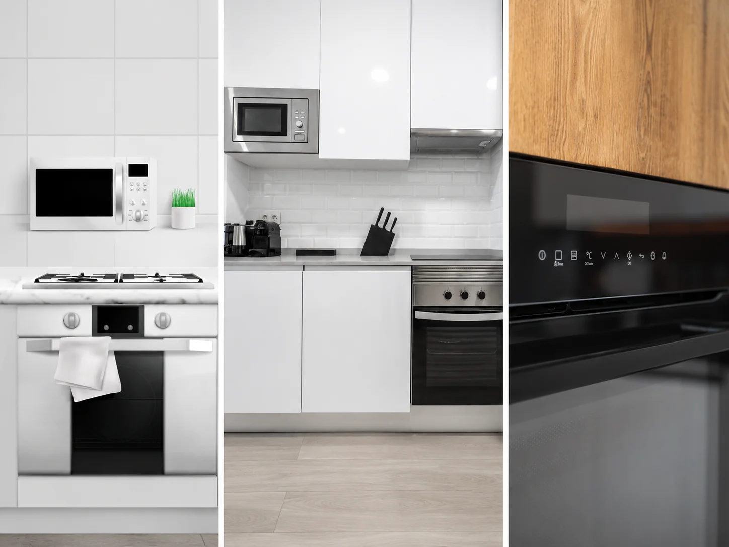 White kitchen appliance styles and modern kitchen designs
