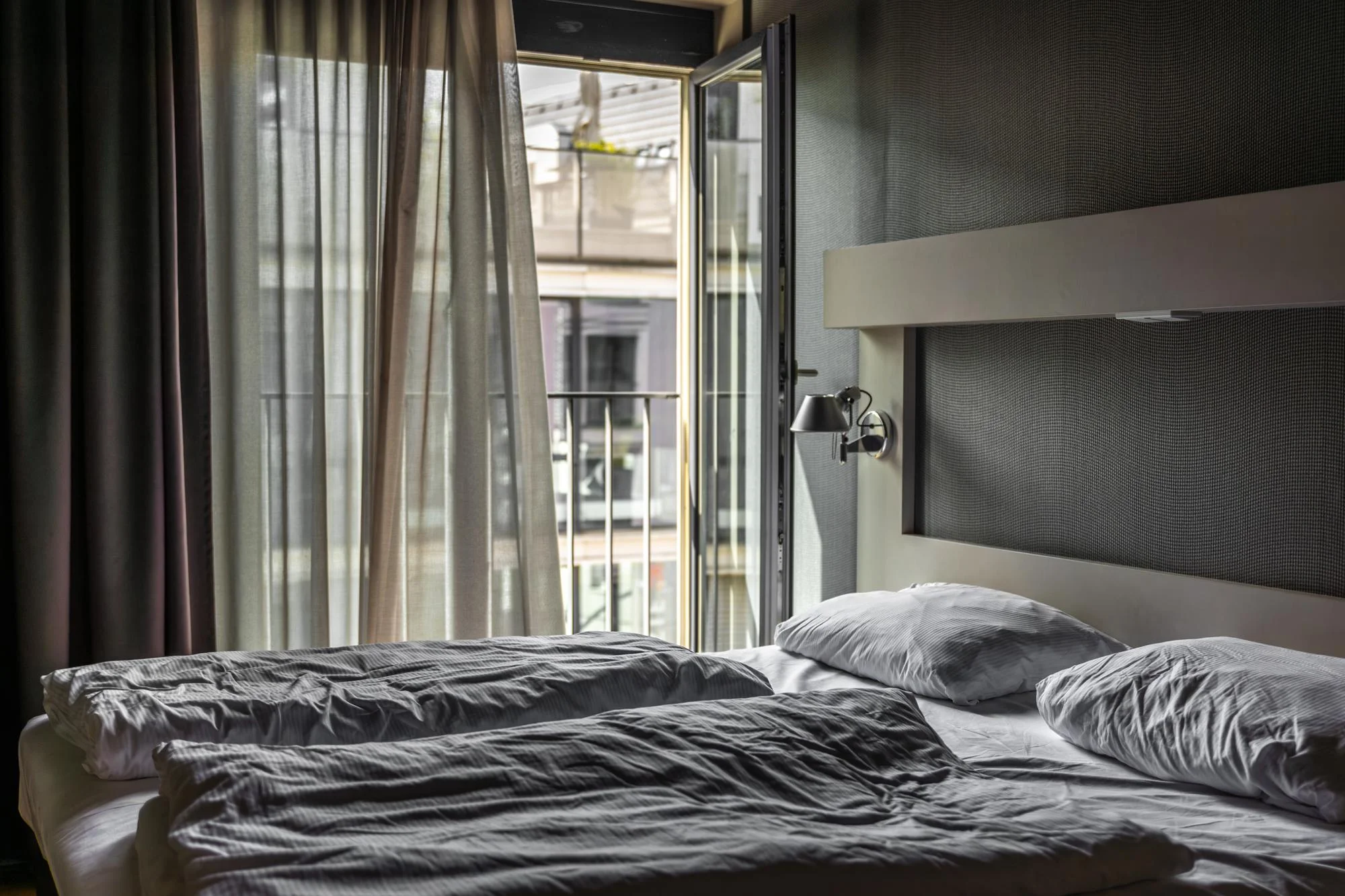 Bedroom casement window providing natural ventilation Bedroom casement window providing natural ventilation