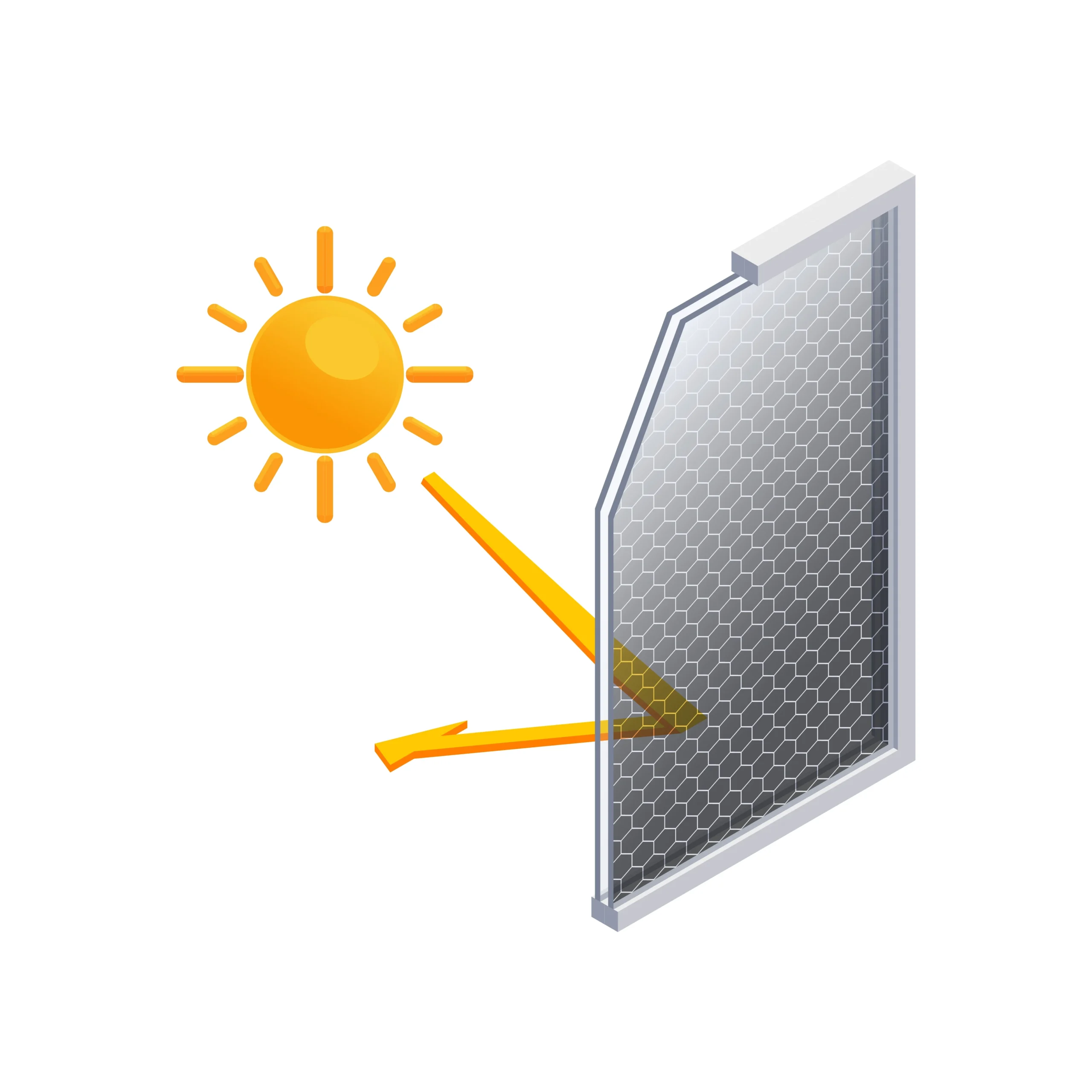 SHGC diagram showing solar heat control through glass SHGC diagram showing solar heat control through glass