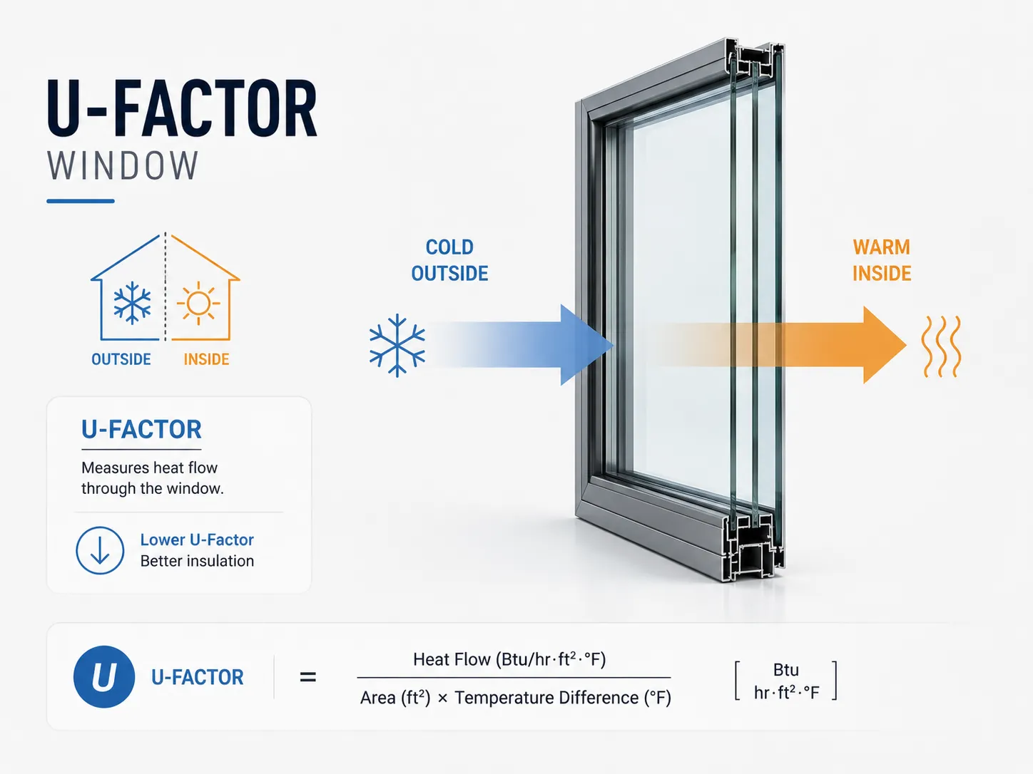 U Factor rating showing window insulation performance